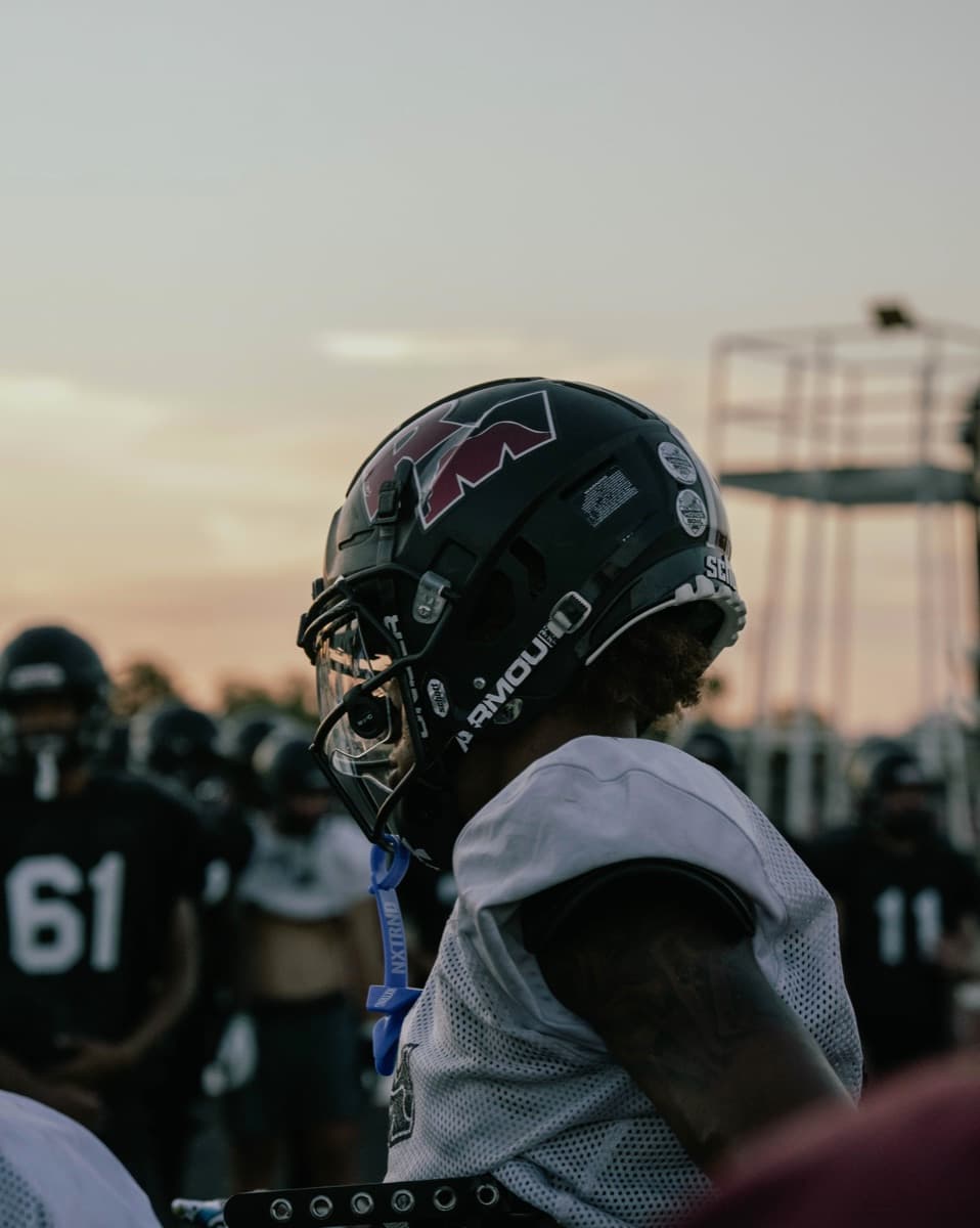 Football player in uniform